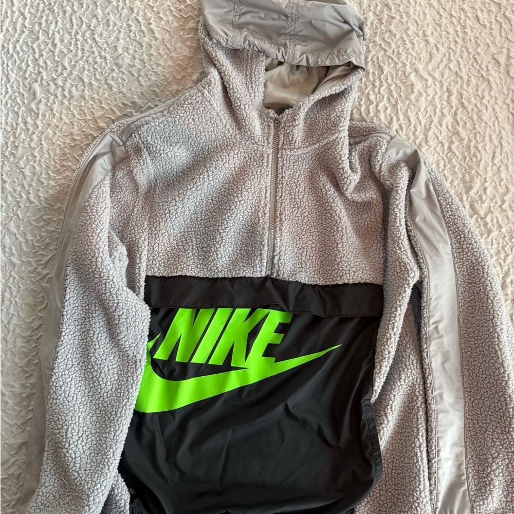 Nike Gray 3/4 zip hoodie kids, XL